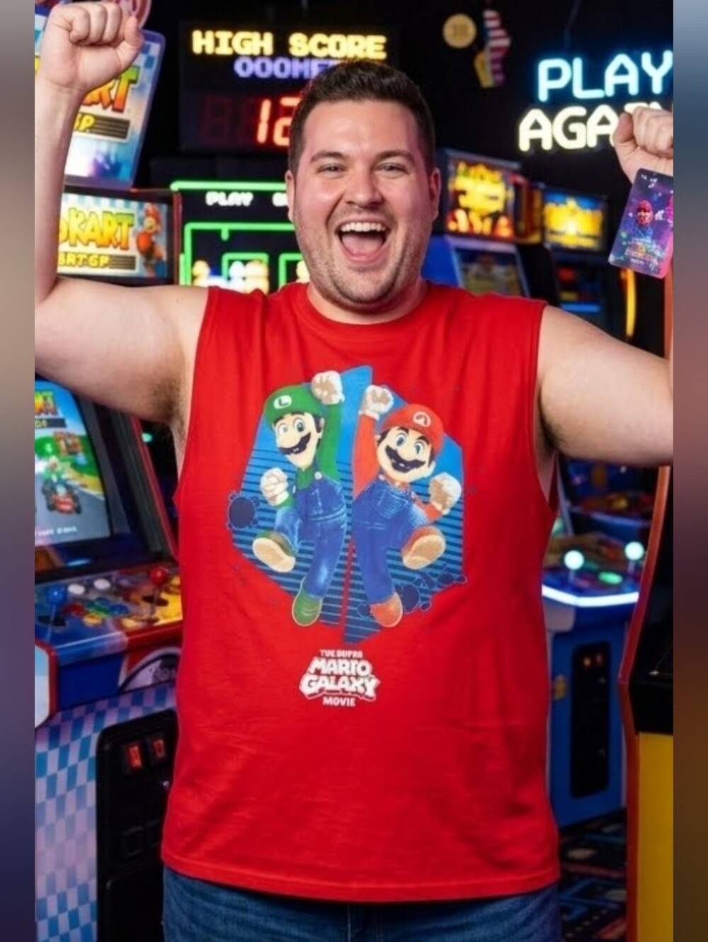 The Super Mario Galaxy Movie Graphic Muscle Tank Top Red Size XXL